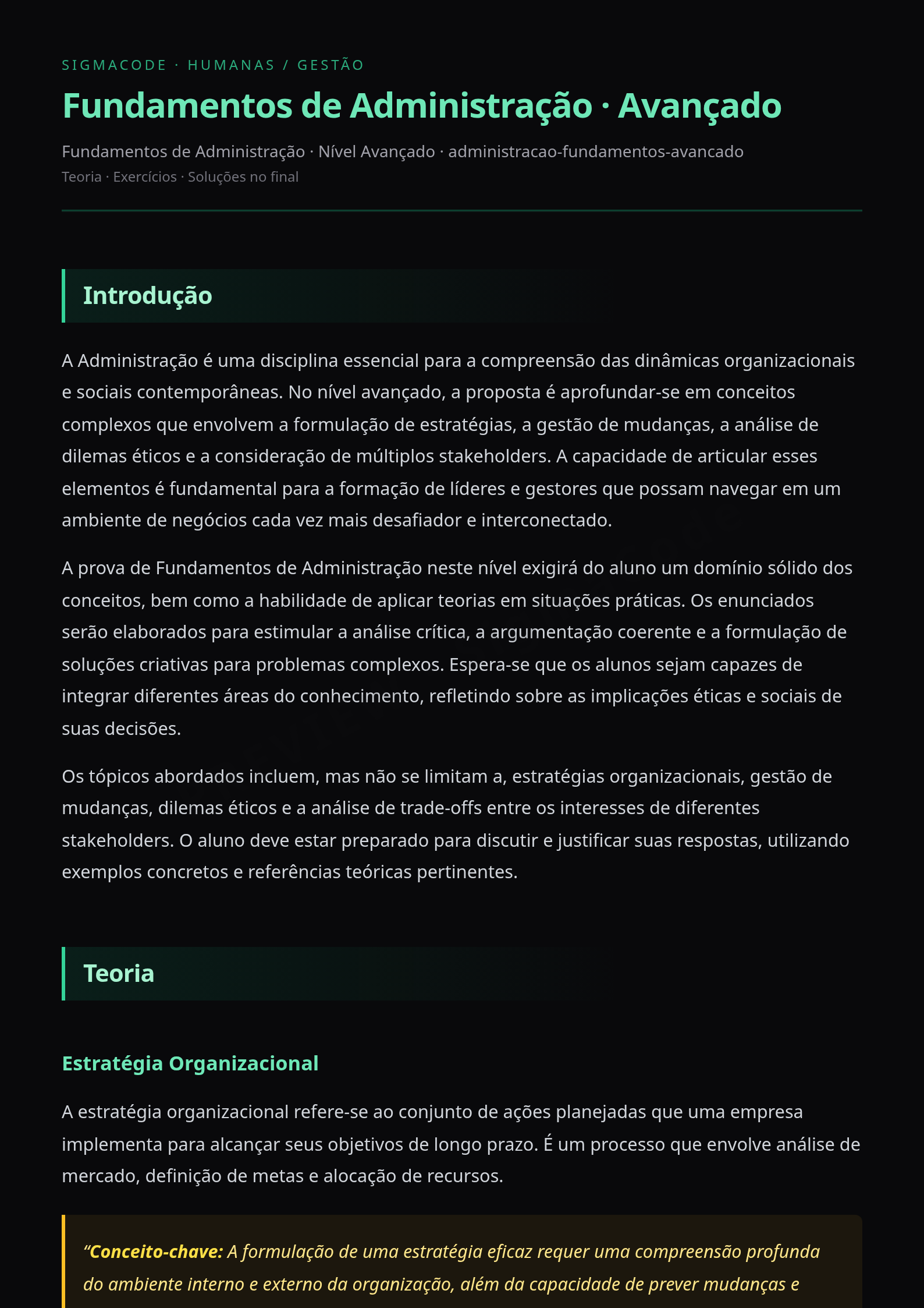 Preview página 1 — Fundamentos de Administração · Avançado