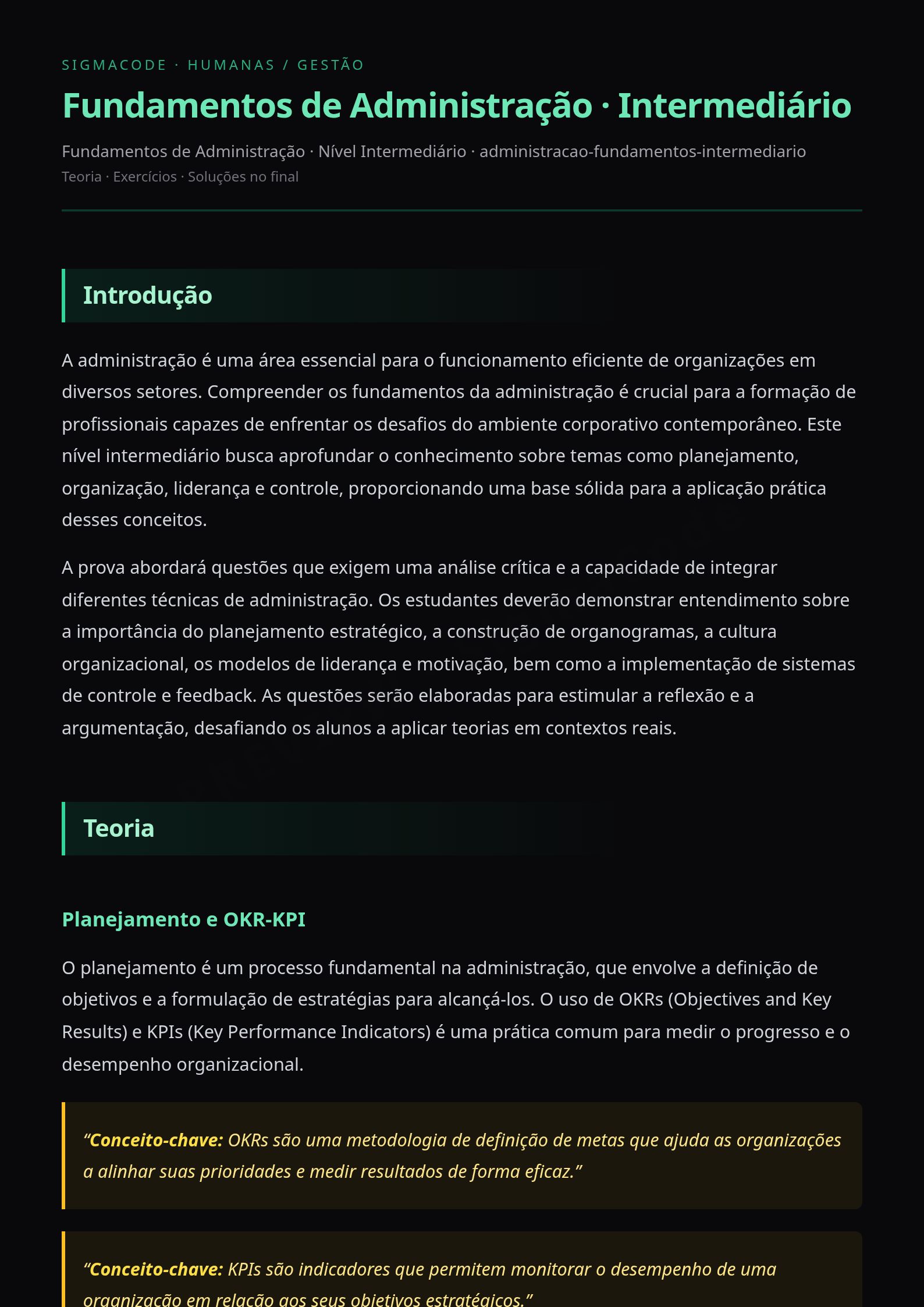 Preview página 1 — Fundamentos de Administração · Intermediário