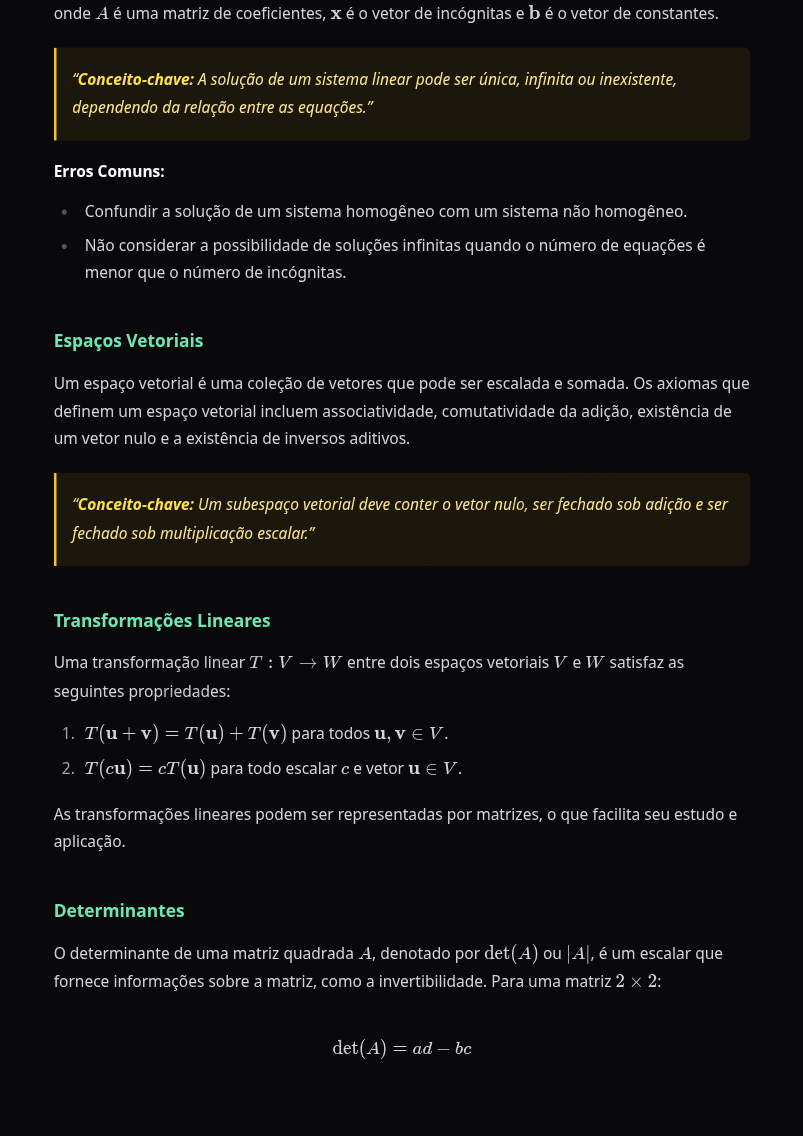 Preview página 2 — Álgebra Linear · Avançado