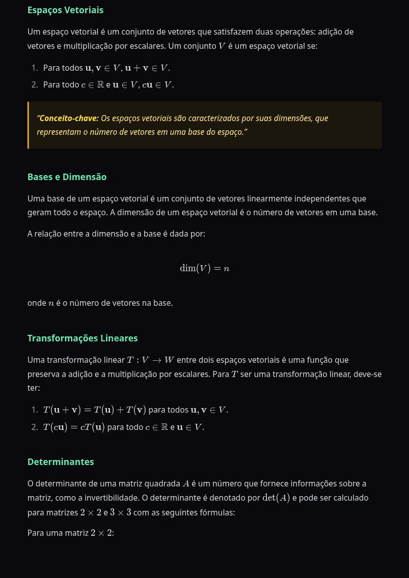 Preview página 2 — Álgebra Linear · Básico