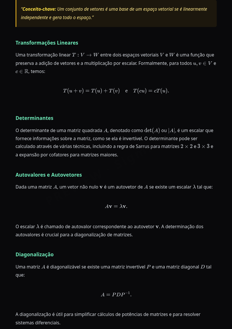 Preview página 2 — Álgebra Linear · Intermediário