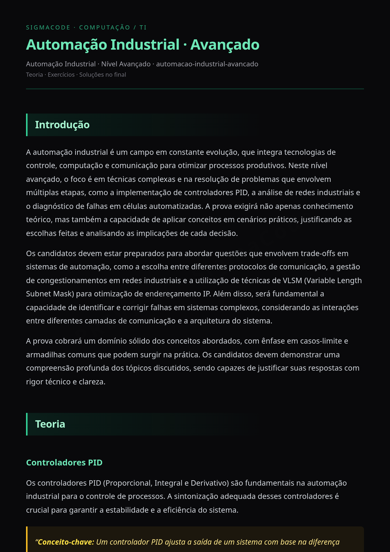 Preview página 1 — Automação Industrial · Avançado