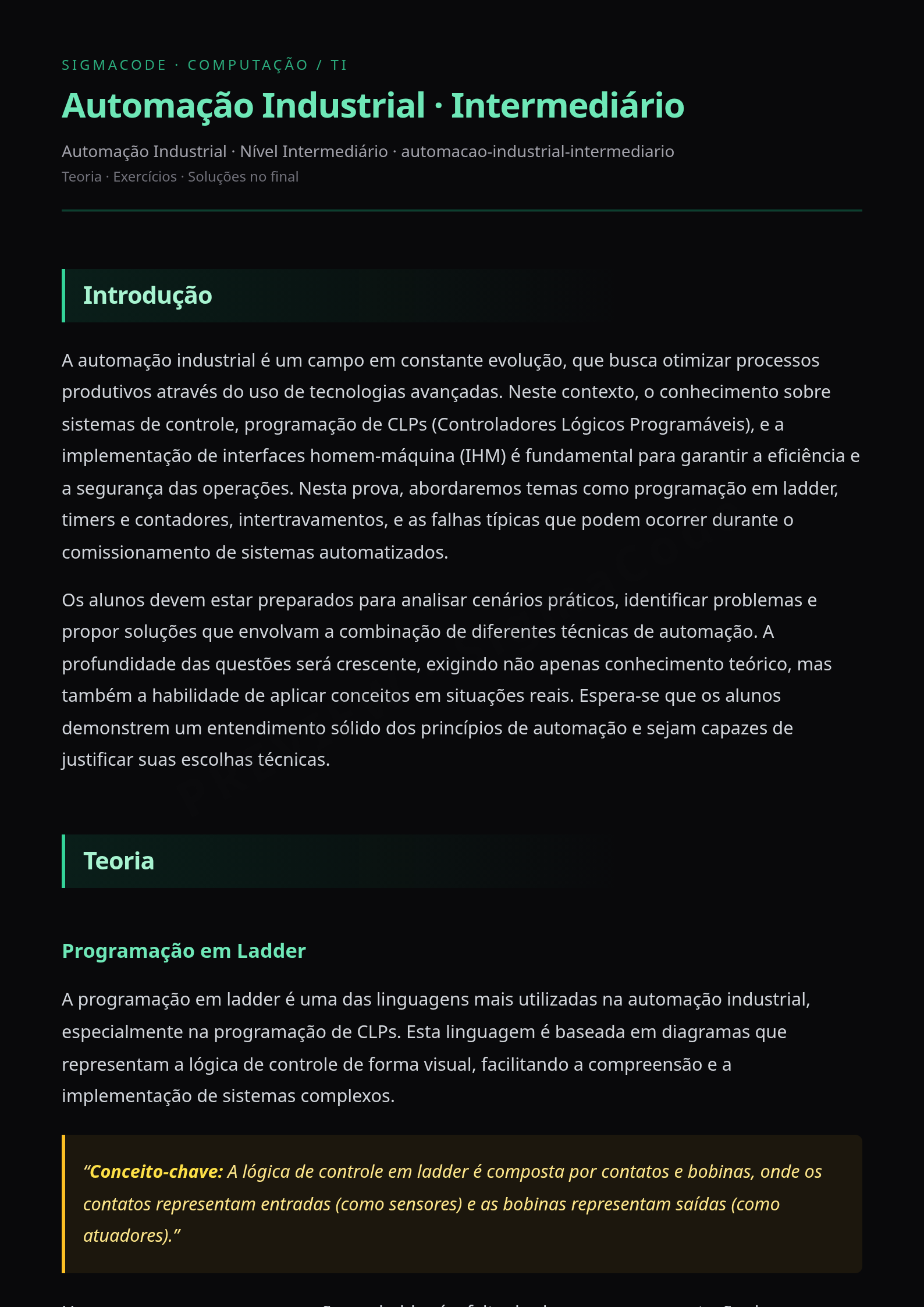 Preview página 1 — Automação Industrial · Intermediário