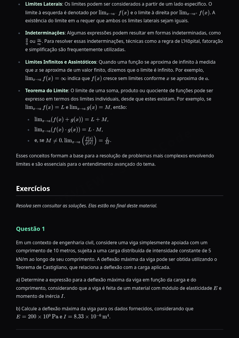 Preview página 2 — Cálculo I — Limites · Avançado