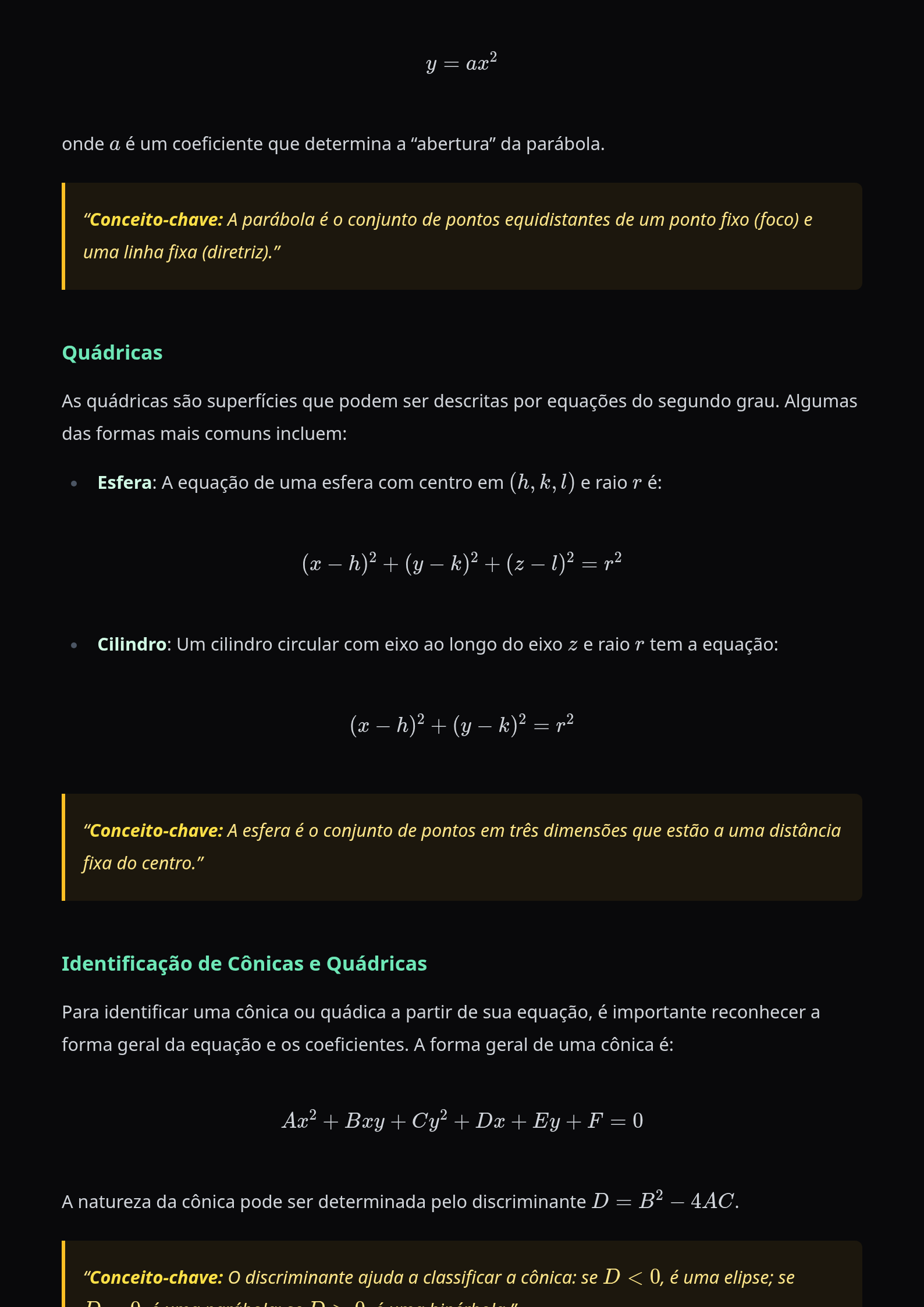 Preview página 2 — Geometria Analítica — Cônicas e quádricas · Básico