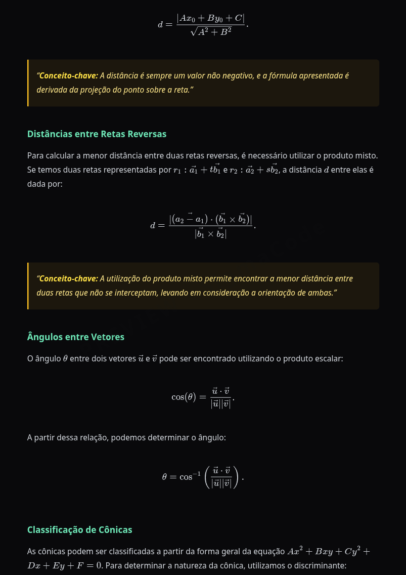 Preview página 2 — Geometria Analítica — Distâncias, ângulos e posições · Avançado