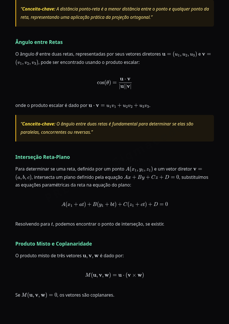 Preview página 2 — Geometria Analítica — Distâncias, ângulos e posições · Intermediário
