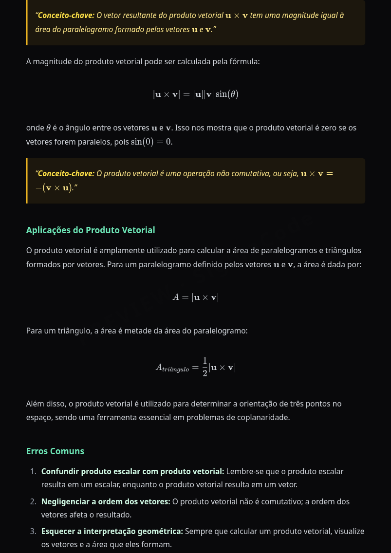 Preview página 2 — Geometria Analítica — Produtos escalar, vetorial e misto · Básico