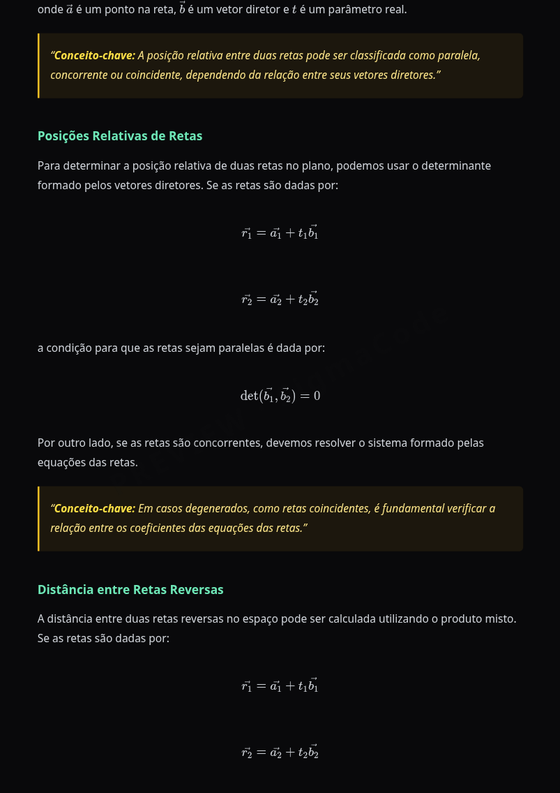 Preview página 2 — Geometria Analítica — Retas no plano e no espaço · Avançado