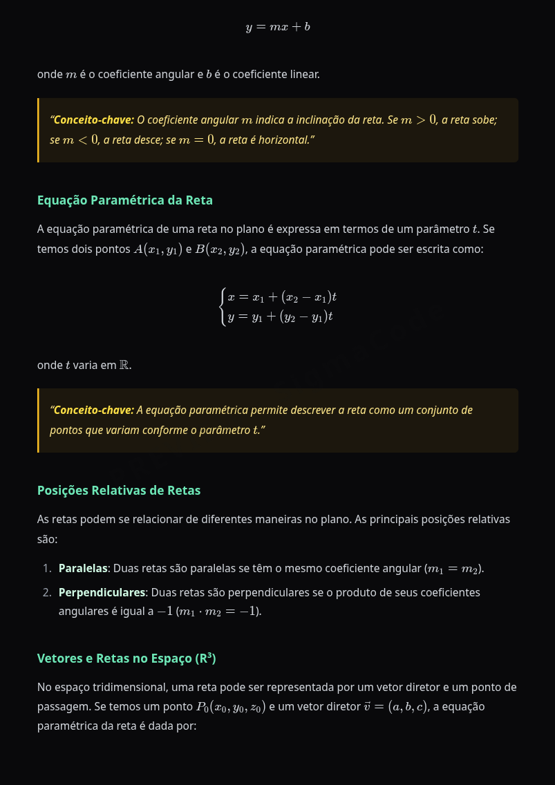 Preview página 2 — Geometria Analítica — Retas no plano e no espaço · Básico