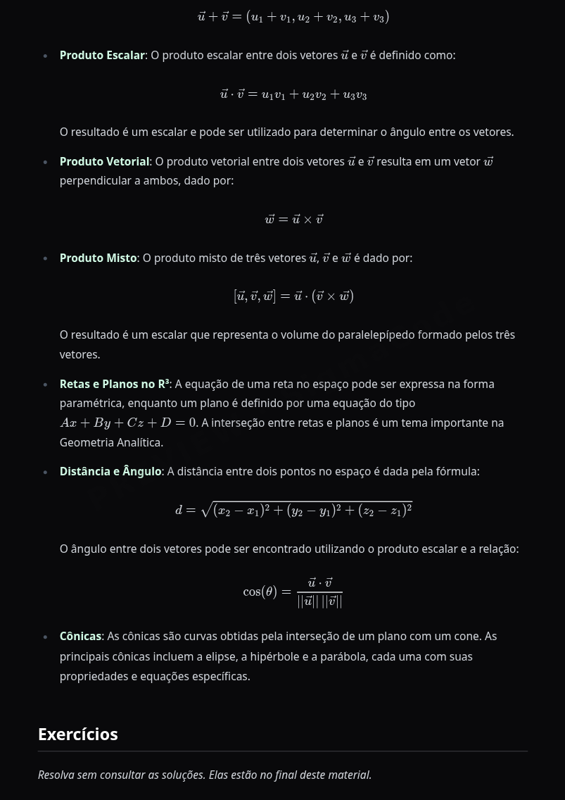 Preview página 2 — Kit Geometria Analítica — Completo · Básico