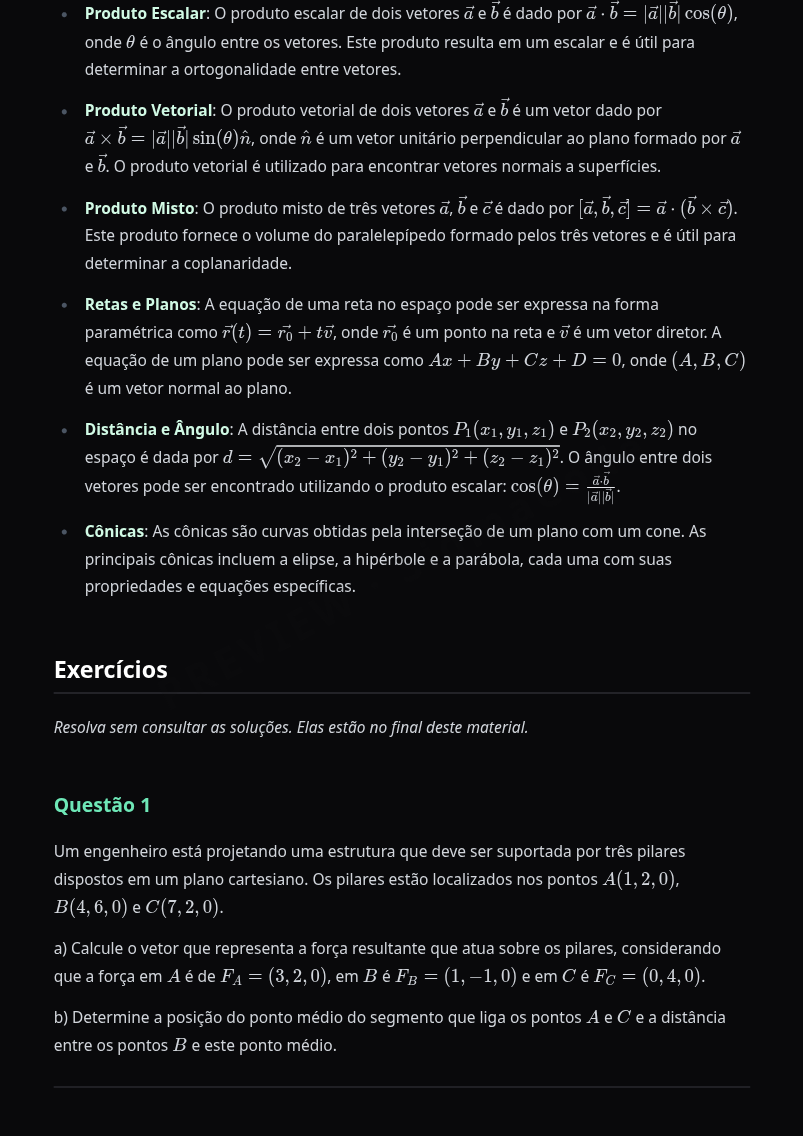 Preview página 2 — Kit Geometria Analítica — Completo · Intermediário