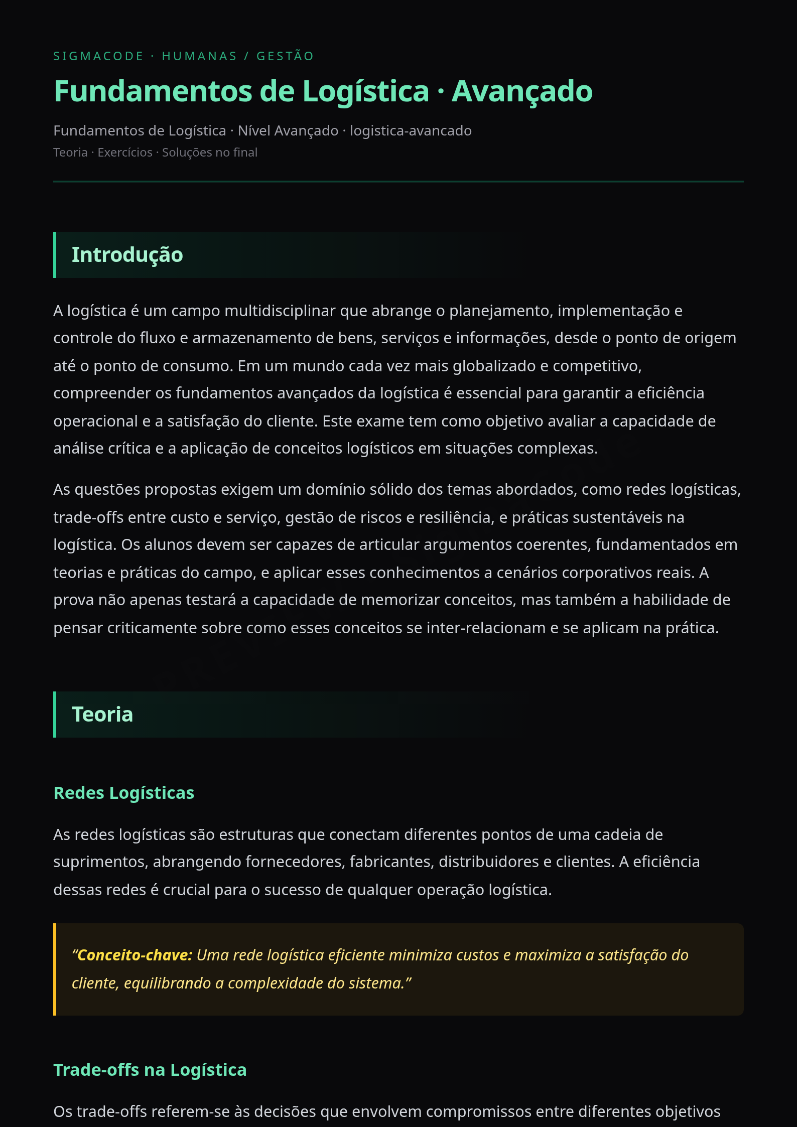 Preview página 1 — Fundamentos de Logística · Avançado