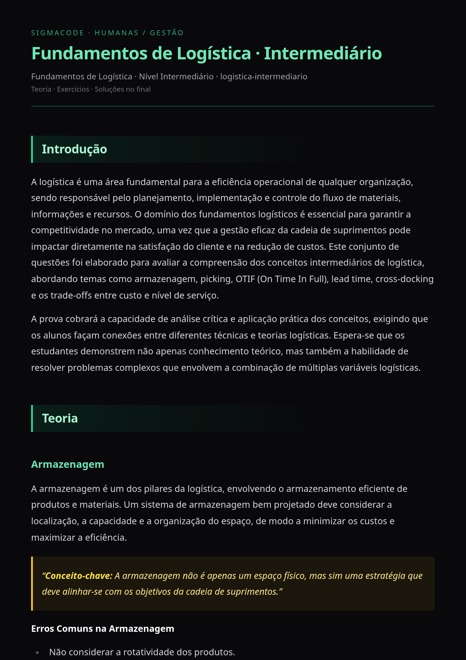 Preview página 1 — Fundamentos de Logística · Intermediário