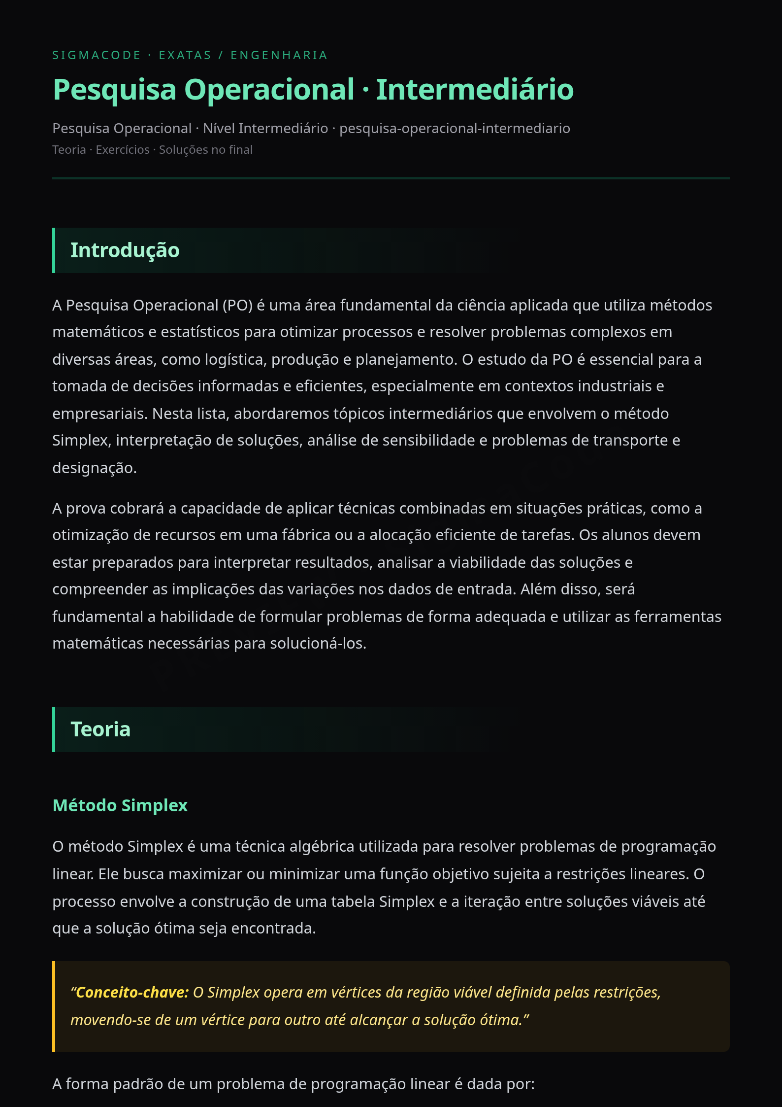 Preview página 1 — Pesquisa Operacional · Intermediário