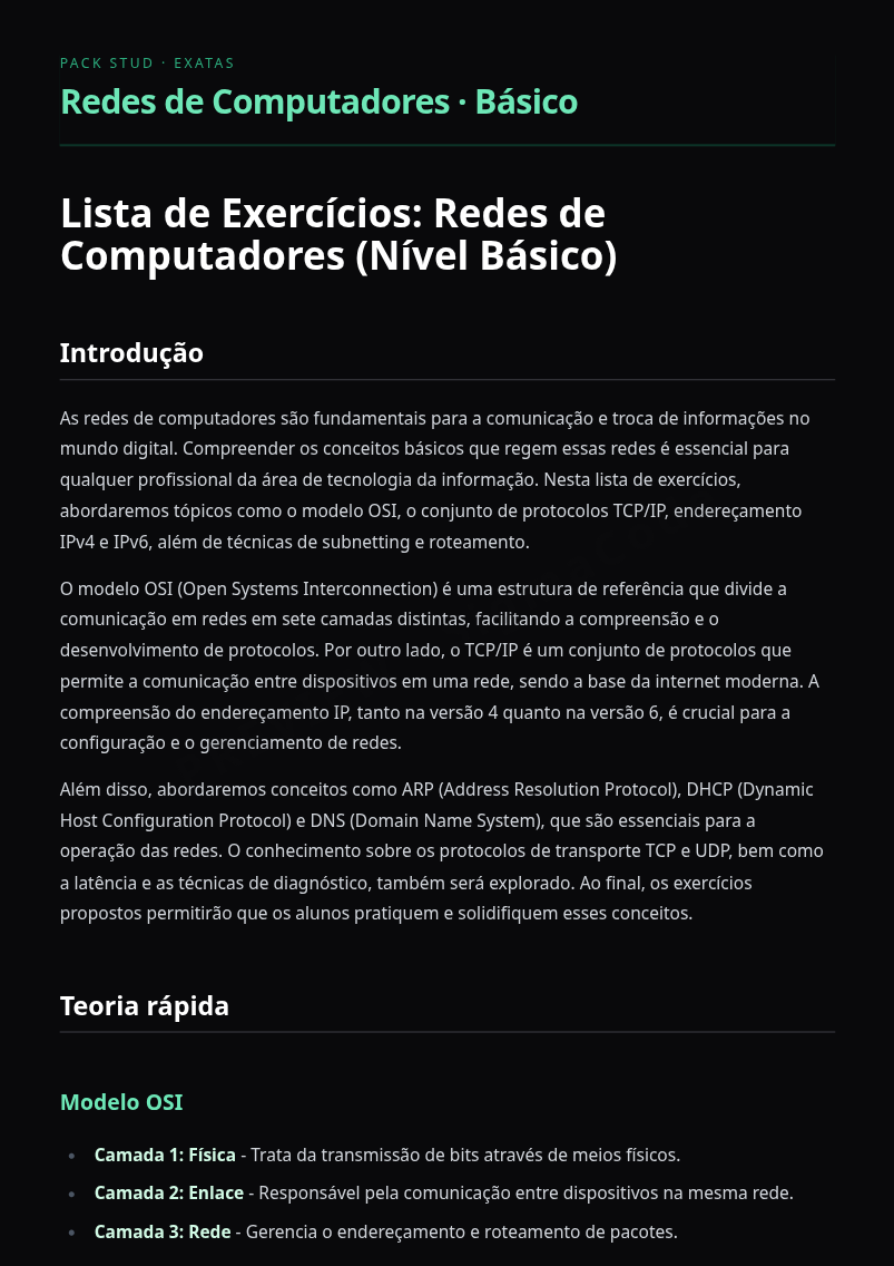 Preview página 1 — Redes de Computadores · Básico