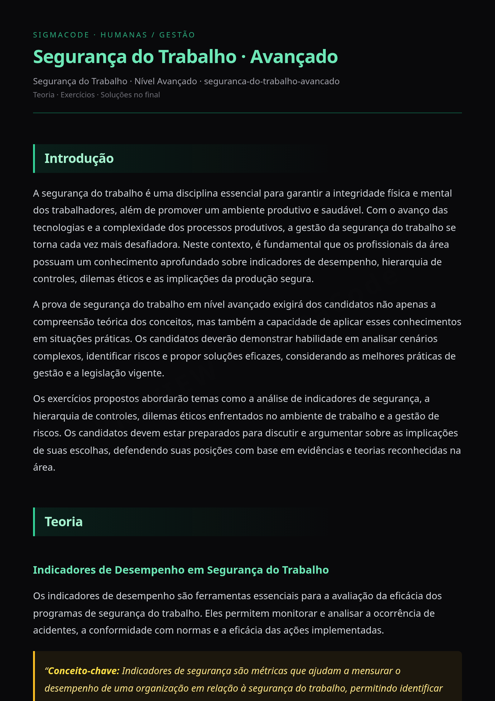 Preview página 1 — Segurança do Trabalho · Avançado