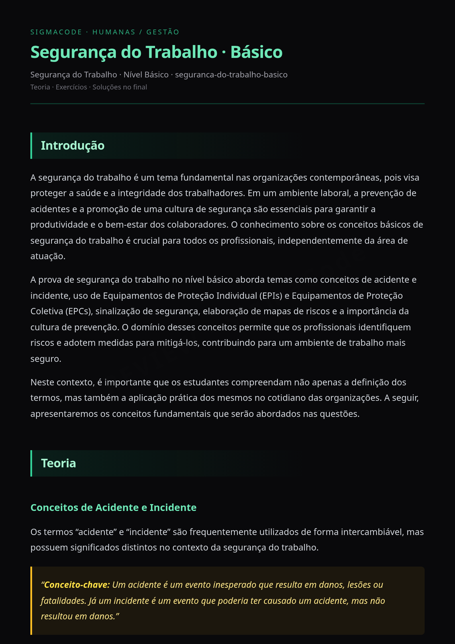Preview página 1 — Segurança do Trabalho · Básico